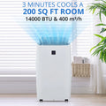 TROPOW 14000BTU Portable Air Conditioners Cool up to 750 sq ft, 4 in 1 Portable AC Unit with Remote Control/Dehumidifier/3 Speeds Fan/Sleep Mode