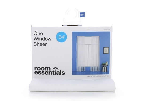 60"x84" Sheer Window Curtain Panel White Room Essentials