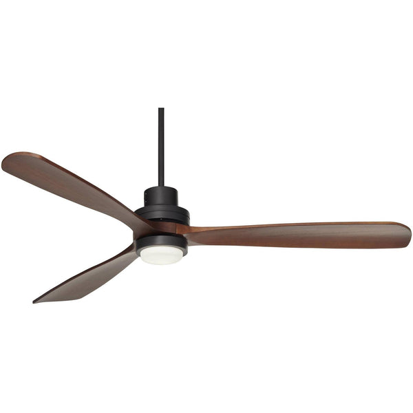 66" Casa Vieja Delta Wing XL DC Industrial Indoor Ceiling Fan with LED Light Remote Control Matte Black Walnut Opal Glass for Living Room Kitchen