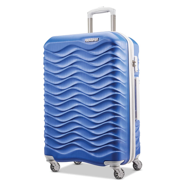 American Tourister Pirouette NXT Hardside Large Checked Luggage with Spinner Wheels Ultramarine
