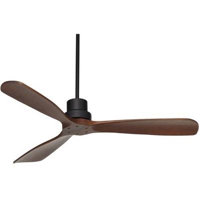 52" Casa Vieja Delta Wing DC Industrial Indoor Outdoor Ceiling Fan with Remote Control Matte Black Dark Walnut Damp Rated for Patio Exterior House